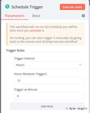 Caching Schedule Trigger